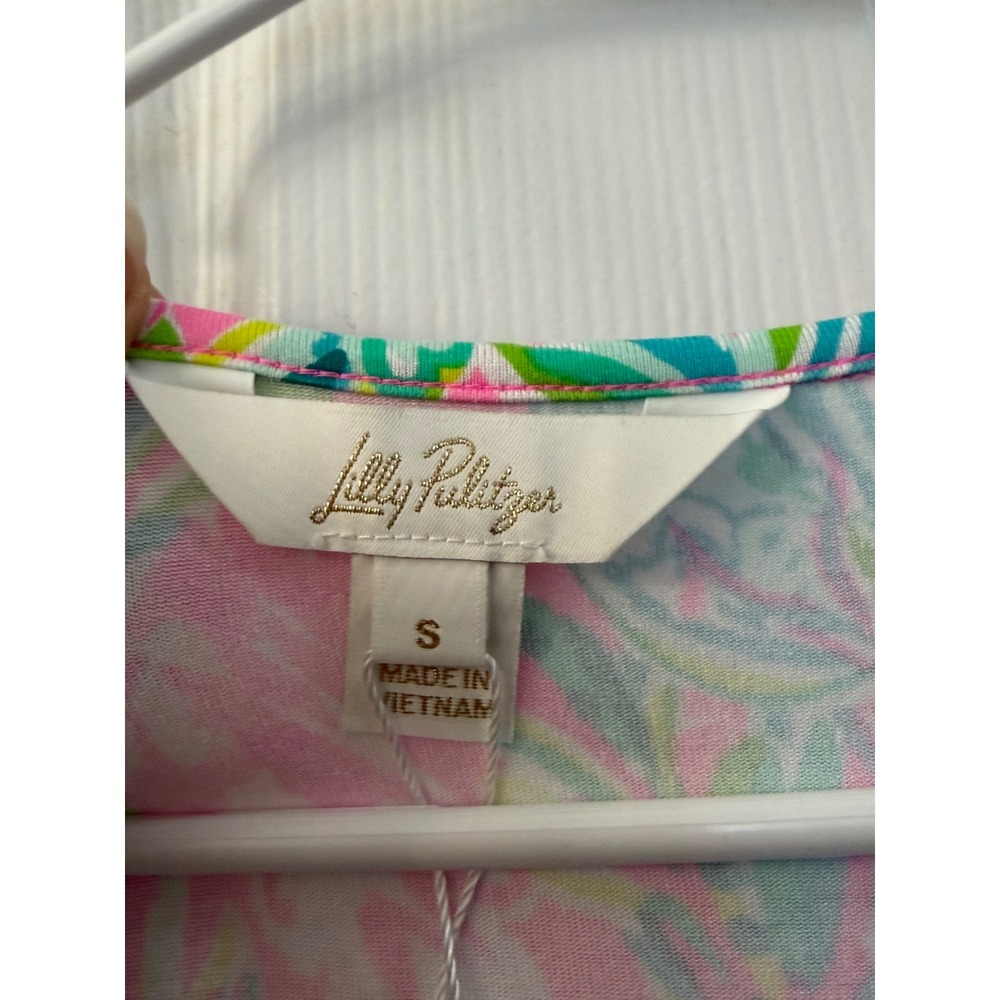 Lilly Pulitzer Paulina Jumpsuit Pink Unicorn of the Sea Tropical Knit Small NWT - Picture 2 of 6